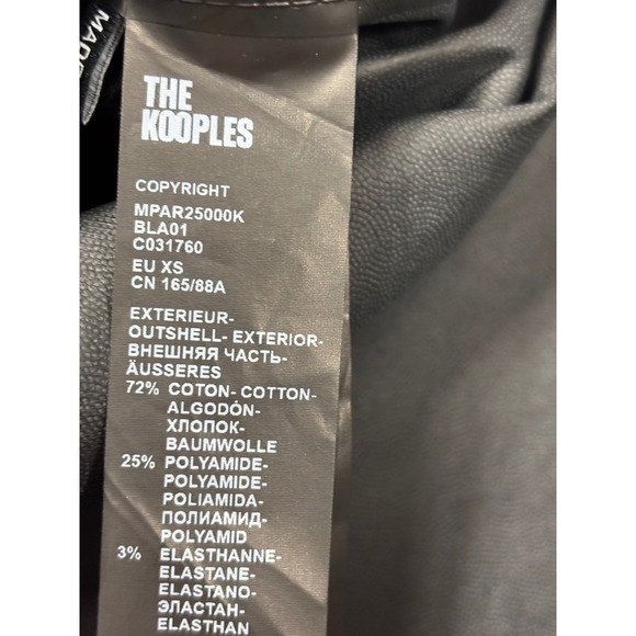 The Kooples NEW Unisex Cotton Hooded Parka Jacket Black Size X-Small MSRP $420 - Picture 7 of 7